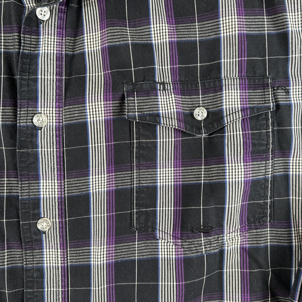 Roper Shirt Mens XL Black Plaid Long Sleeve Button Down Western Casual Western - Picture 2 of 15